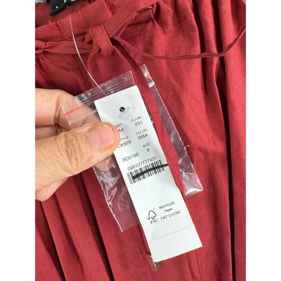 J.Crew Cinched-waist shirtdress‎ red milk maid preppy sz 6